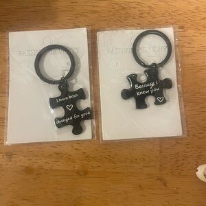 Black Puzzle Piece Keychains